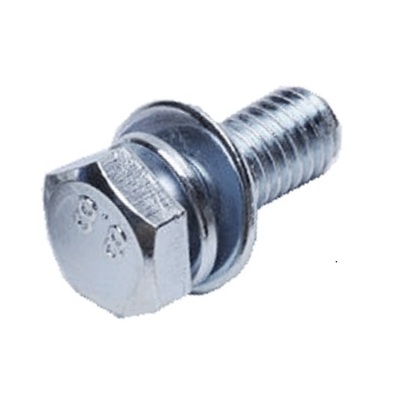 1187105016 M 5-0.8 x 16  Hex Head SEMS Screw w/Flat Washer and Split Lock Washer, Class 8.8 Zinc.  JIS B 1187