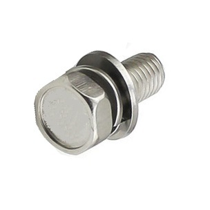 9619510035-1 M10-1.25 x 35  Hex Head SEMS Screw w/Flat Washer and SLW, Stainless Steel A2-70 JIS B 1187 B.