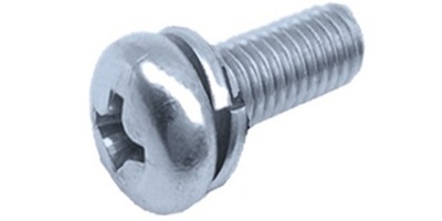 1188A103018 M 3-0.5 x 18  Philips Pan SEMS Screw, With Split Lock Washer Class 4.8 Steel/Zinc, JIS B 1188A