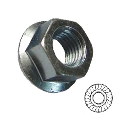 11901S9043001 7/16-14  Hex Flange Nut, with Serrations, Steel Zinc
