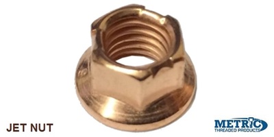 1444108126 M 8-1.25  Exhaust Top Lock Flange Nut, Non Serrated, Class 10 Copper Plated (JET NUT)