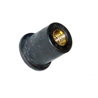 633609013156 # 6-32  Rubber Well Nut Threaded Brass Inserts