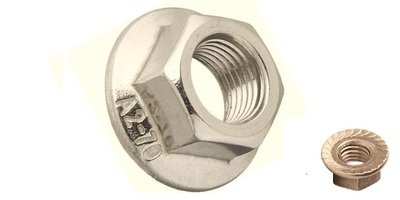 69235S08001 M 8-1.25 Hex Flange Nut, with Serrations, Stainless Steel A2 70. DIN 6923, ISO 4161