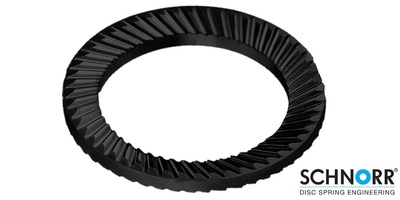7798312001 M12VS  Schnorr Ribbed Lock Washer, Steel Phosphate