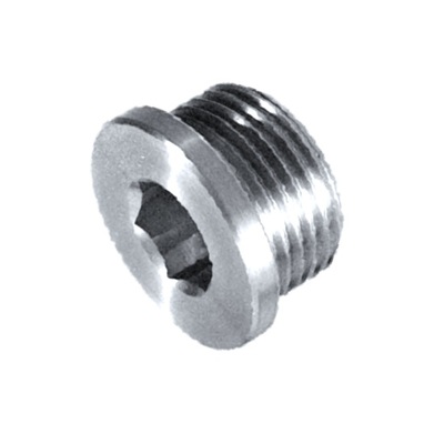 9088014150 M14-1.5 Socket Pipe Plug, Flanged, Steel Plain.  DIN 908