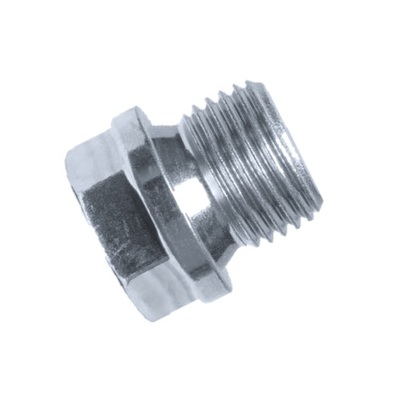 9108114150 M14-1.5 Hex Head Pipe Plug with Flange, Steel Zinc  DIN 910