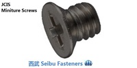 M 1.7-0.35 x 2.5   Philips Flat Head Machine Screw, Steel Black Zinc  JCIS 1070