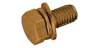 M 5-0.8 x 14  Hex Head SEMS Screw w/Flat Washer and SLW, Cl. 8.8 Zinc Yellow  JIS B 1187 B.