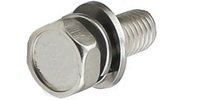 M10-1.25 x 35  Hex Head SEMS Screw w/Flat Washer and SLW, Stainless Steel A2-70 JIS B 1187 B.