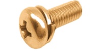 M 2.5-0.45 x 10  Philips Pan SEMS Screw, Steel Zinc Yellow, Class 4.8.  JIS B 1188 A