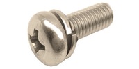 M 2-0.4 x 6  Philips Pan SEMS Screw, A2 Stainless Steel.  JIS B 1188 A