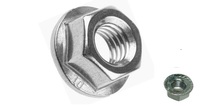 M 5-0.8 JIS Hex Flange Nut, Small Hex, with Serrations, Class 10 Zinc. JIS B 1190