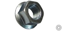 #10-24  Hex Flange Nut, with Serrations, Steel Zinc.