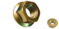 M 8-1.25 JIS Hex Flange Nut, Small Hex, Non Serrated, Class 8 Zinc Yellow.  JIS B 1190