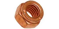 M 8-1.25  Exhaust Lock Nut, Steel Copper Plated DIN 14440