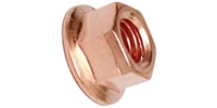 M10-1.25 JIS Hex Flange Nut, Small Hex, with Serrations, Class 10 Copper Plated
