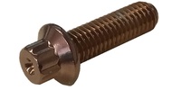 M 8-1.25 x 26  12 Point Flange Screw, Class 10.9 Rose Gold PVD.
