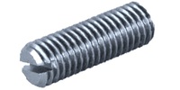 M 2.5-0.45 x 2  Slotted Set Screw, Flat Point, Steel Zinc DIN 551