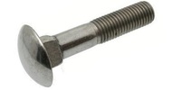 M 6-1.0 x 30  Carriage Bolt, Stainless Steel A2 70.  DIN 603 / ISO 8677