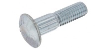 1/4-20 x 1&quot;  Rib Neck Carriage Bolt, Steel Zinc.  ASME B18.5