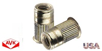 M 5-0.8  Knurled Rivet Nut w/Small Flange, Steel Zinc Yellow