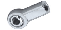 M 6-1.0 Female Spherical Rod End, Steel Housing with PTFE Race.  Zinc Plated.