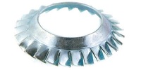 M 4  External Serrated Conical Lock Washer, Steel Zinc.   DIN 6798 V