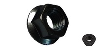 M 8-1.25 Hex Flange Nut, with Serrations, Class 8, Steel Zinc Black  DIN 6923, ISO 4161