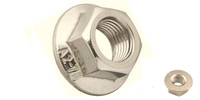 M 8-1.25 Hex Flange Nut, Non Serrated, Stainless Steel A2 70.  DIN 6923, ISO 4161