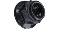 #10-32  Hex Flange Nut with Nylon Insert, Non Serrated, 18-8 Black Oxide Stainless Steel.