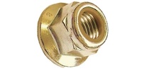 M 8-1.25  Hex Flange Nut with Nylon Insert, Non Serrated, Steel Class 10 Zinc Yellow DIN 6926