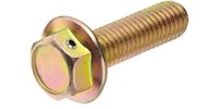 M 6-1.0 x 35  Hex Flange Bolt, Class 8.8 Zinc Yellow.  DIN 6921