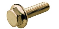 M 6-1.0 x 10  Hex Flange Bolt, Class 10.9 Zinc Yellow DIN 6921