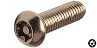 M 3-0.5 x 6  Button Torx Tamperproof Head Cap Screw, A2 Stainless Steel.  ISO 7380-1 / JIS B 1174T