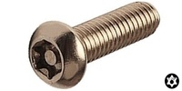 M 4-0.7 x 6  Button Torx Tamperproof Head Cap Screw, A2 Stainless Steel.  ISO 7380-1 / JIS B 1174T
