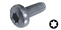 M 2-0.4 x 3  Torx Pan Head Thread Forming Screw Steel, Zinc Din 7500 CE