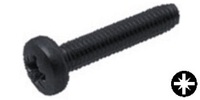 M 4-0.7 x 8  Pozi Pan Head Thread Forming Screw Steel, Black Zinc  DIN 7500 C