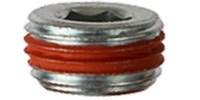 1&quot;  NPT Hexagon Socket Pipe Plug, Steel Zinc with Thread Sealant, Steel