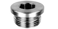 M14-1.5 Socket Pipe Plug, Flanged, Steel Plain.  DIN 908