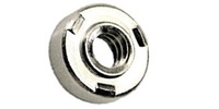 M 6-1.0 Round Weld Nut, Steel Nickel.