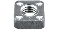 1/4-20 Square Weld Nut, Steel Plain  .