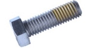 M 6-1.0 x 20 Hex Head Cap Screw w/ Nylon Patch, Class 8.8 Zinc. DIN 933, ISO 4017