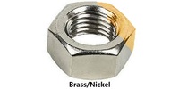M 2.5-0.45 Hex Nut, Brass, Nickel Plated