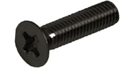 M 2.5-0.45 x 5  Philips Flat Machine Screw, Class 4.8 Black Oxide.