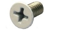 M 3-0.5 x 14  Phil Flat Machine Screw, Cl. 4.8 Zinc with White Painted Head.  DIN 965