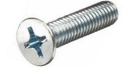 M 4-0.7 x 12  Philips Flat Machine Screw, Class 4.8 Nickel Plated.