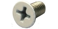 M 3-0.5 x 10  Phil Flat Machine Screw, Stainless Steel A2-70 with White Painted Head.  DIN 965