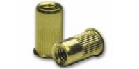 M 4-0.7  Knurled Rivet Nut w/Small Flange, Steel Zinc Yellow